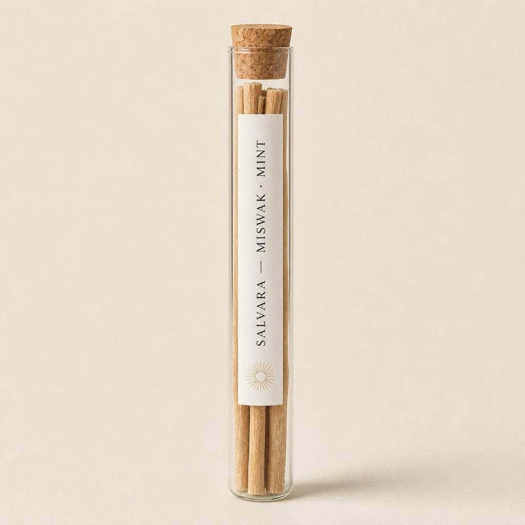 Miswak sticks in cardboard box